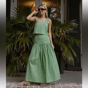 Antonio Melani Poplin Skirt Set Size 10 Vacation Outfit NWT retail $279